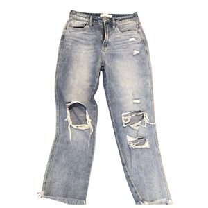 Flying Monkey Distressed Boyfriend Jeans Light Wash Denim Size 26